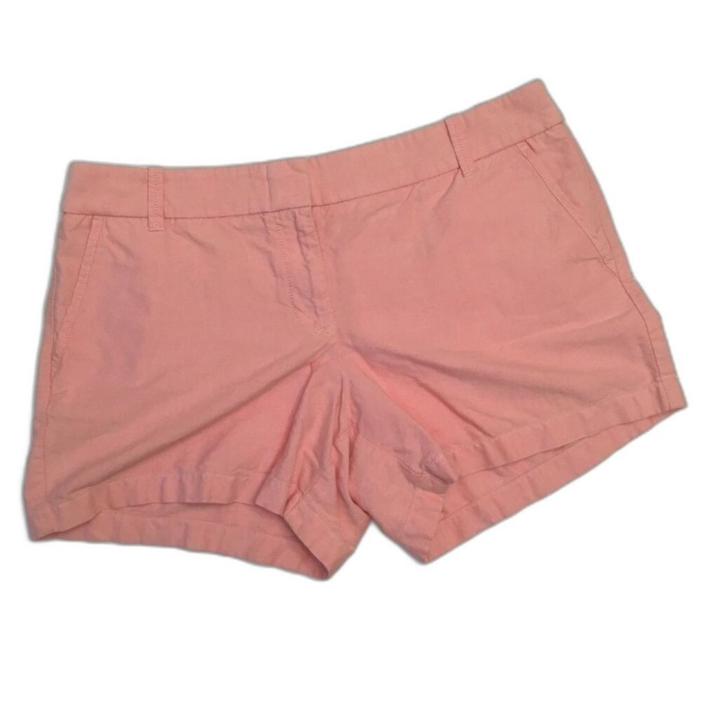Women's Large Size 12 pink J. Crew Flat Front Chino Casual Shorts 100% Cotton